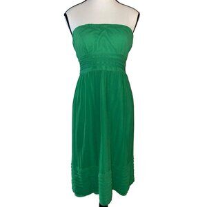 J.Crew Juliet Chiffon Green Strapless Silk Dress Size 4